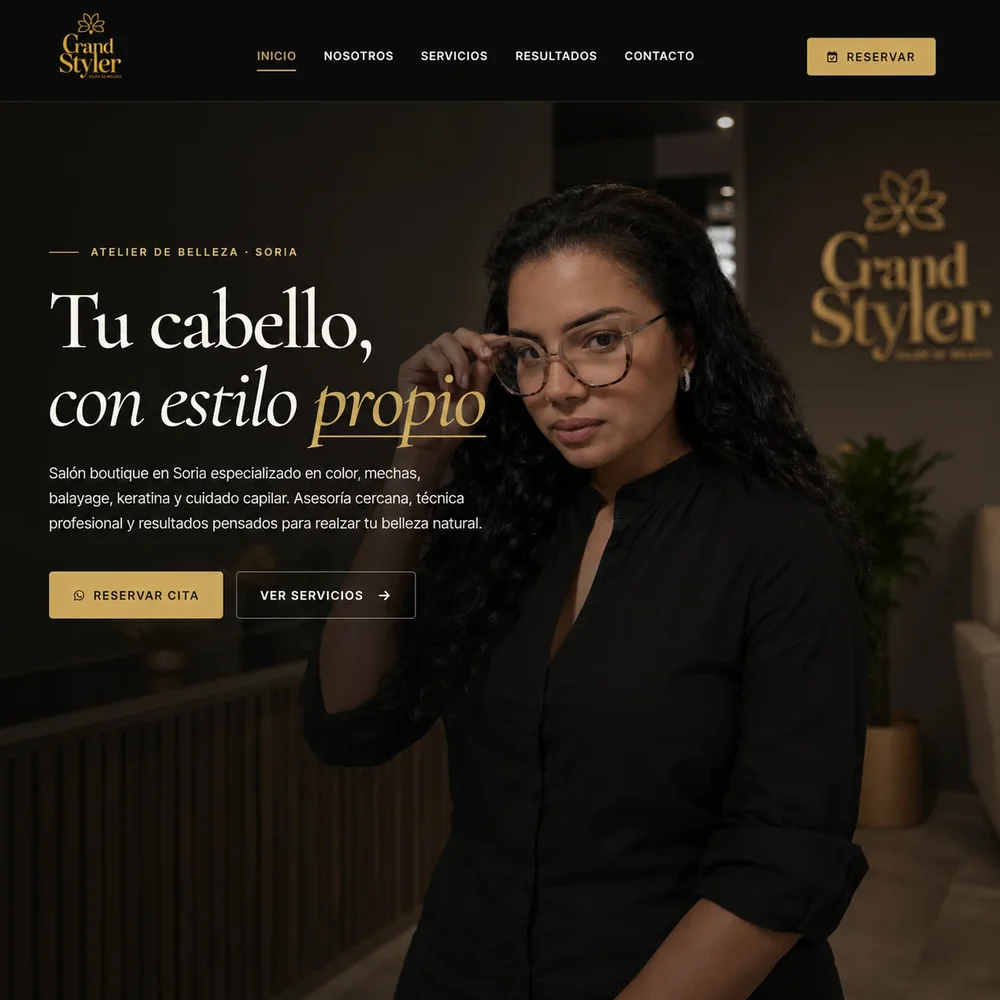 Diseño de landing page para negocio de belleza